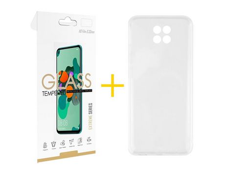 Pack 1 Película 2.5D + Funda SKYHE por Xiaomi Redmi Note 9T Silicona Líquida Incoloro Clear