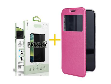 Pack 1 Película Antiespía + Funda SKYHE por Samsung Galaxy A33 5G Flip Cover Gandy Rosa