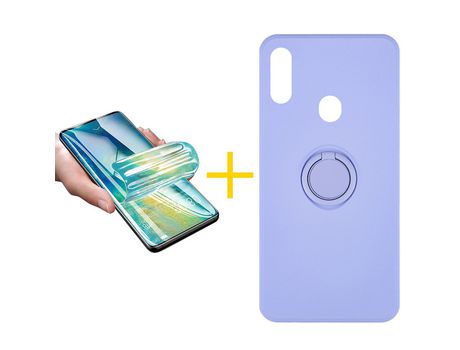 Pack 1 Película + Funda SKYHE por Samsung Galaxy A20s Gel O-Ring Morado