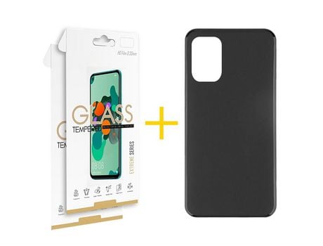 Pack 2 Películas 2.5D + Funda SKYHE por Xiaomi Redmi Note 10 Pro Silicona Liso Negro