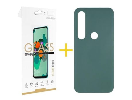 Pack 1 Película 2.5D + Funda SKYHE por Huawei P Smart 2019 Silicona Líquida Verde
