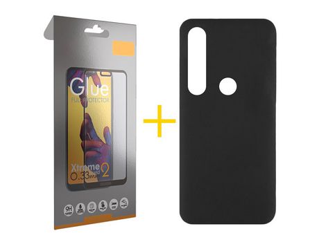 Pack 1 Película Full + Funda SKYHE por Huawei P Smart 2019 Silicona Líquida Negro