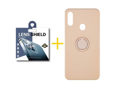 Pack 1 Película de Cámara trasera + Funda SKYHE por Samsung Galaxy A20s Gel O-Ring Rosa Pastel