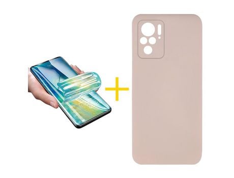 Pack 1 Película + Funda SKYHE por Xiaomi Redmi Note 10 Pro Silicona Líquida Rosa