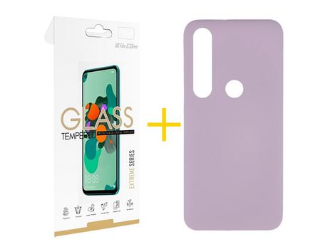 Pack 1 Película 2.5D + Funda SKYHE por Huawei P Smart 2019 Silicona Líquida Morado