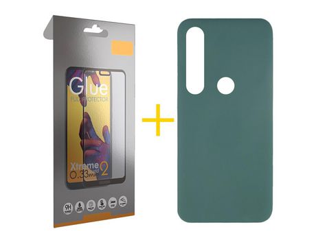 Pack 1 Película Full + Funda SKYHE por Huawei P Smart 2019 Silicona Líquida Verde
