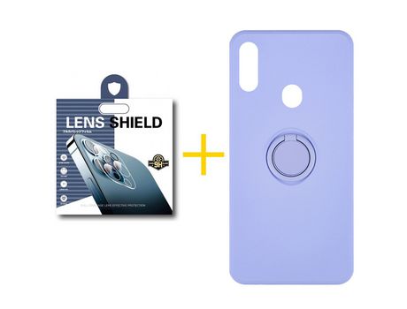 Pack 1 Película de Cámara trasera + Funda SKYHE por Samsung Galaxy A20s Gel O-Ring Morado