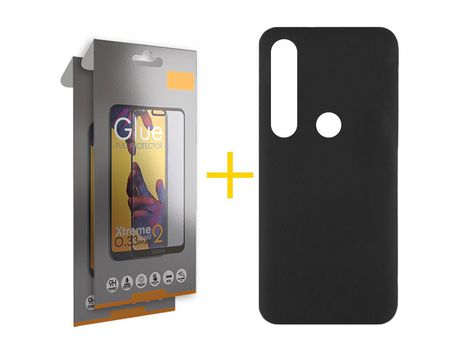 Pack 2 Películas Full + Funda SKYHE por Huawei P Smart 2019 Silicona Líquida Negro