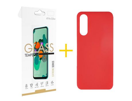 Pack 1 Película 2.5D + Funda SKYHE por Xiaomi Redmi 9AT Silicona Líquida Rojo