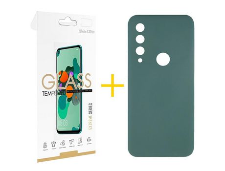 Pack 1 Película 2.5D + Funda SKYHE por Huawei Y6P Silicona Líquida Verde