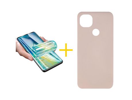 Pack 1 Película + Funda SKYHE por Xiaomi Redmi 9C NFC Silicona Liso Negro