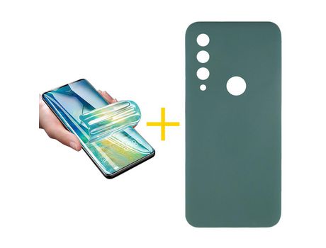 Pack 1 Película + Funda SKYHE por Huawei Y6P Silicona Líquida Verde