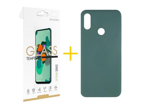 Pack 1 Película 2.5D + Funda SKYHE por Huawei Y6 2019 Silicona Líquida Verde