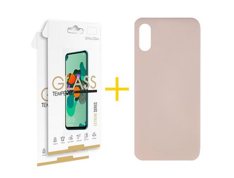Pack 2 Películas 2.5D + Funda SKYHE por Xiaomi Redmi 9AT Silicona Líquida Rosa