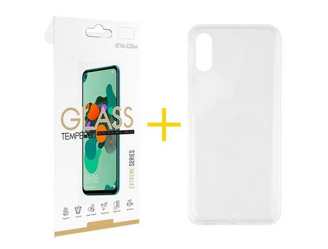 Pack 1 Película 2.5D + Funda SKYHE por Xiaomi Redmi 9A Silicona Líquida Incoloro Clear
