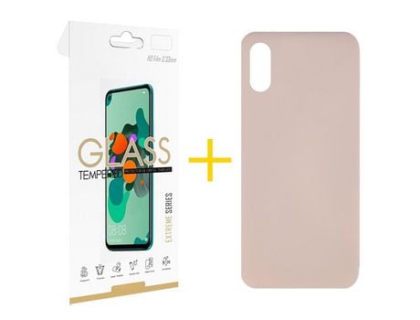Pack 1 Película 2.5D + Funda SKYHE por Xiaomi Redmi 9AT Silicona Líquida Rosa