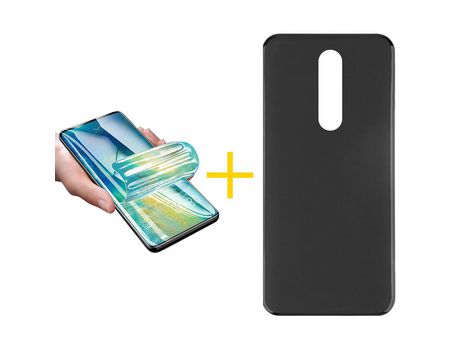 Pack 1 Película + Funda SKYHE por Xiaomi Redmi 8 Silicona Liso Negro