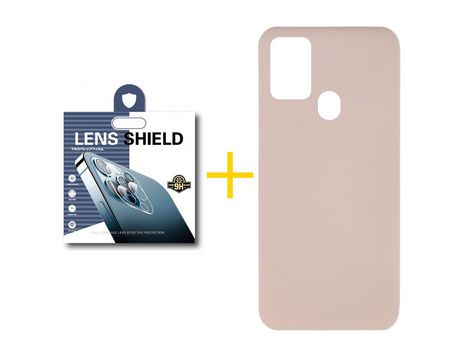 Pack 1 Película de Cámara trasera + Funda SKYHE por Samsung Galaxy A21s Silicona Líquida Rosa