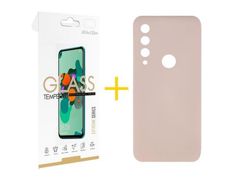 Pack 1 Película 2.5D + Funda SKYHE por Huawei Y6P Silicona Líquida Rosa