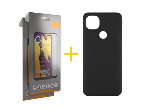Pack 2 Películas Full + Funda SKYHE por Xiaomi Redmi 9C NFC Silicona Líquida Negro