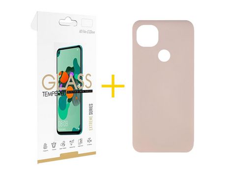 Pack 1 Película 2.5D + Funda SKYHE por Xiaomi Redmi 9C NFC Silicona Líquida Rosa