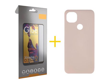 Pack 1 Película Full + Funda SKYHE por Xiaomi Redmi 9C NFC Silicona Líquida Rosa