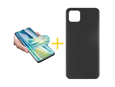 Carcasa ACCETEL para Oppo Reno 8 + Protector de Hidrogel (Silicona - Negro)