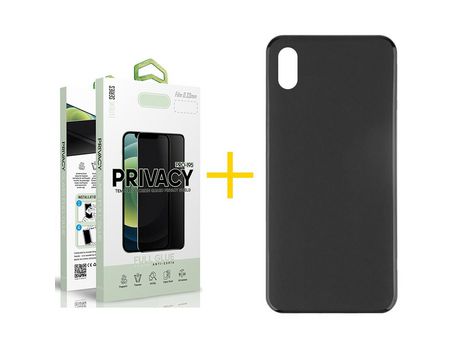 Pack 1 Película Antiespia + Funda SKYHE por Huawei Y5 2019 Silicona Liso Negro