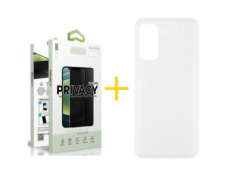 Pack 1 Película Antiespia + Funda SKYHE por Huawei P Smart 2021 Silicona Liso Incoloro Clear