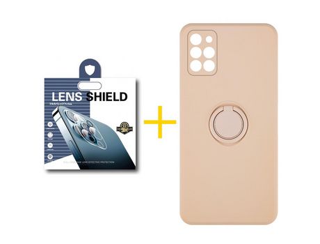Pack 1 Película de Cámara trasera + Funda SKYHE por Samsung Galaxy A31 Gel O-Ring Morado
