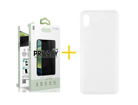 Pack 1 Película Antiespia + Funda SKYHE por Huawei Y5 2019 Silicona Liso Incoloro Clear