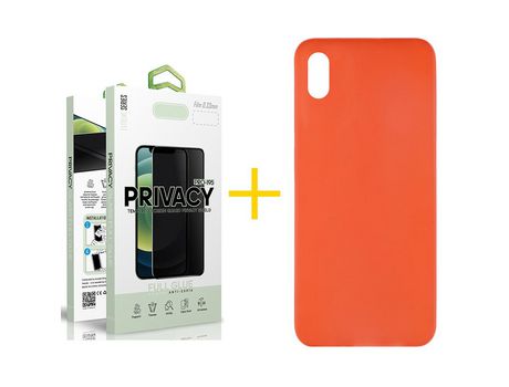 Pack 1 Película Antiespia + Funda SKYHE por Huawei Y5 2019 Silicona Liso Rojo