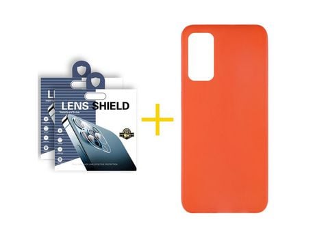 Pack 2 Películas de Cámara trasera + Funda SKYHE por Huawei P Smart 2021 Silicona Liso Rojo