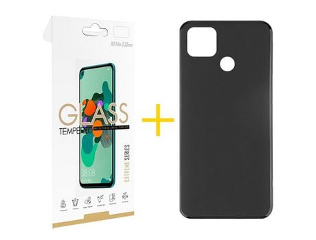 Pack 1 Película 2.5D + Funda SKYHE por Xiaomi Redmi 9C NFC Silicona Liso Negro