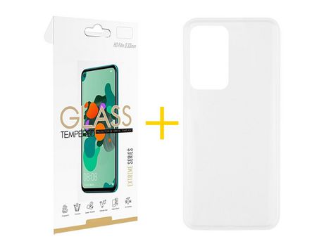 Pack 1 Película 2.5D + Funda SKYHE por Oppo A94 5G Silicona Liso Incoloro Clear