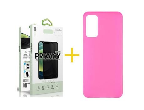 Pack 1 Película Antiespia + Funda SKYHE por Huawei P Smart 2021 Silicona Liso Rosa