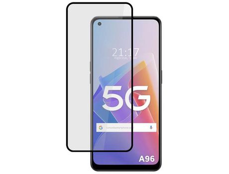 Película Cristal Templado Completo 5D Full Glue Negro para Oppo A96 5G Vidrio