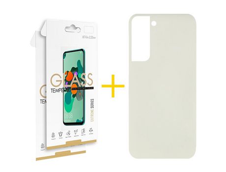 Pack 2 Películas 2.5D + Funda para Samsung Galaxy S22 Plus 5G Silicona Líquida Negro