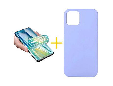 Pack 1 Película + Funda SKYHE para Apple iPhone 13 Mini Silicona Líquida Morado