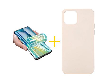 Pack 1 Película + Funda SKYHE para Apple iPhone 13 Mini Silicona Líquida Rosa