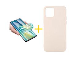 Pack 1 Película + Funda SKYHE para Apple iPhone 13 Pro Silicona Líquida Rosa