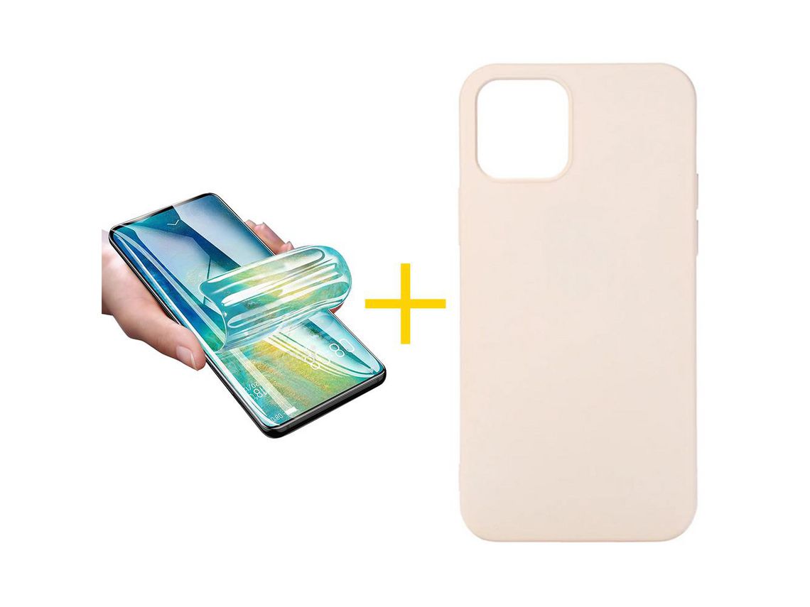 Pack 1 Película + Funda SKYHE para Apple iPhone 13 Pro Silicona Líquida Rosa