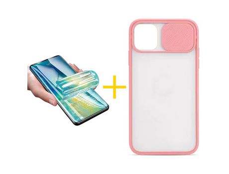 Pack 1 Película + Funda SKYHE para Apple iPhone 13 Mini Gel Protteción Cámara Rosa
