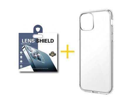 Pack 1 Película de Cámara Trasera + Funda SKYHE para Apple iPhone 13 Pro Silicona Líquida Incoloro Clear