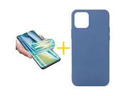 Pack 1 Película + Funda SKYHE para Apple iPhone 13 Pro Silicona Líquida Azul