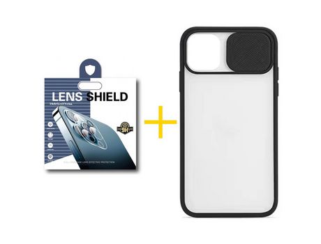 Pack 1 Película de Cámara Trasera + Funda SKYHE para Apple iPhone 13 Pro Gel Protteción Cámara Negro