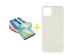 Pack 1 Película + Funda SKYHE para Apple iPhone 13 Pro Silicona Líquida Arena