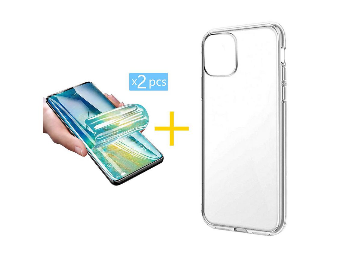 Pack 2 Películas + Funda SKYHE para Apple iPhone 13 Silicona Líquida Incoloro Clear