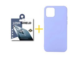 Pack 1 Película de Cámara Trasera + Funda SKYHE para Apple iPhone 13 Silicona Líquida Morado