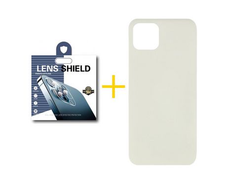 Pack 1 Película de Cámara + Funda SKYHE para Apple iPhone 11 Silicona Líquida Arena